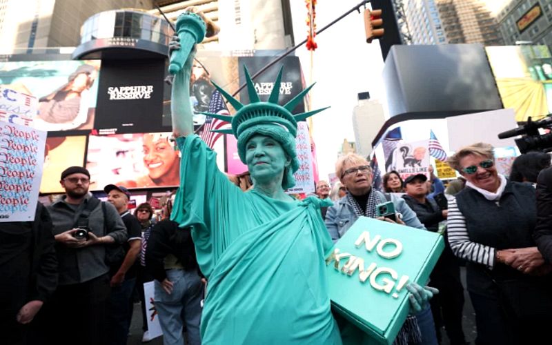 Over 100,000 Flood NYC Streets in Historic ‘No Kings’ Protest Against Trump