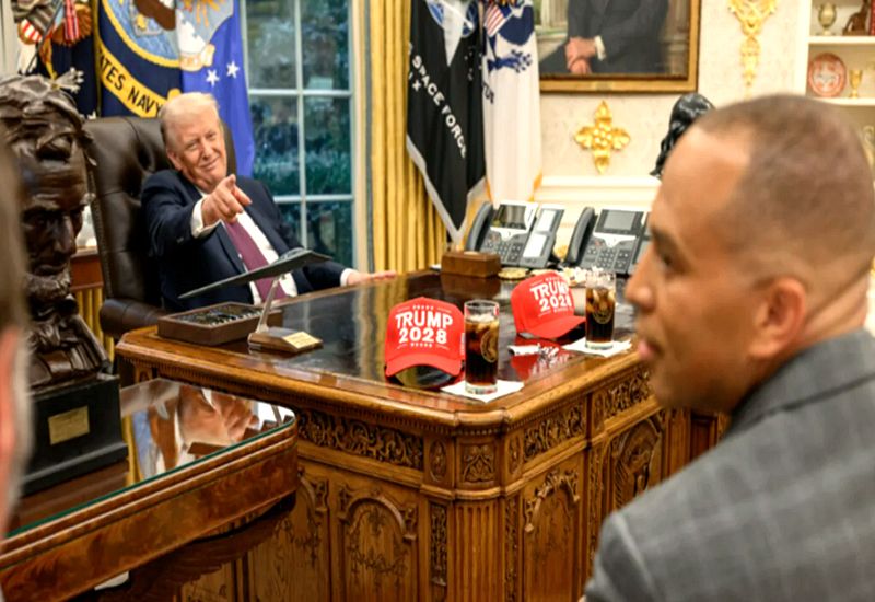 Trump Mocks Democrats With 'Trump 2028' Hat Hours Before Shutdown